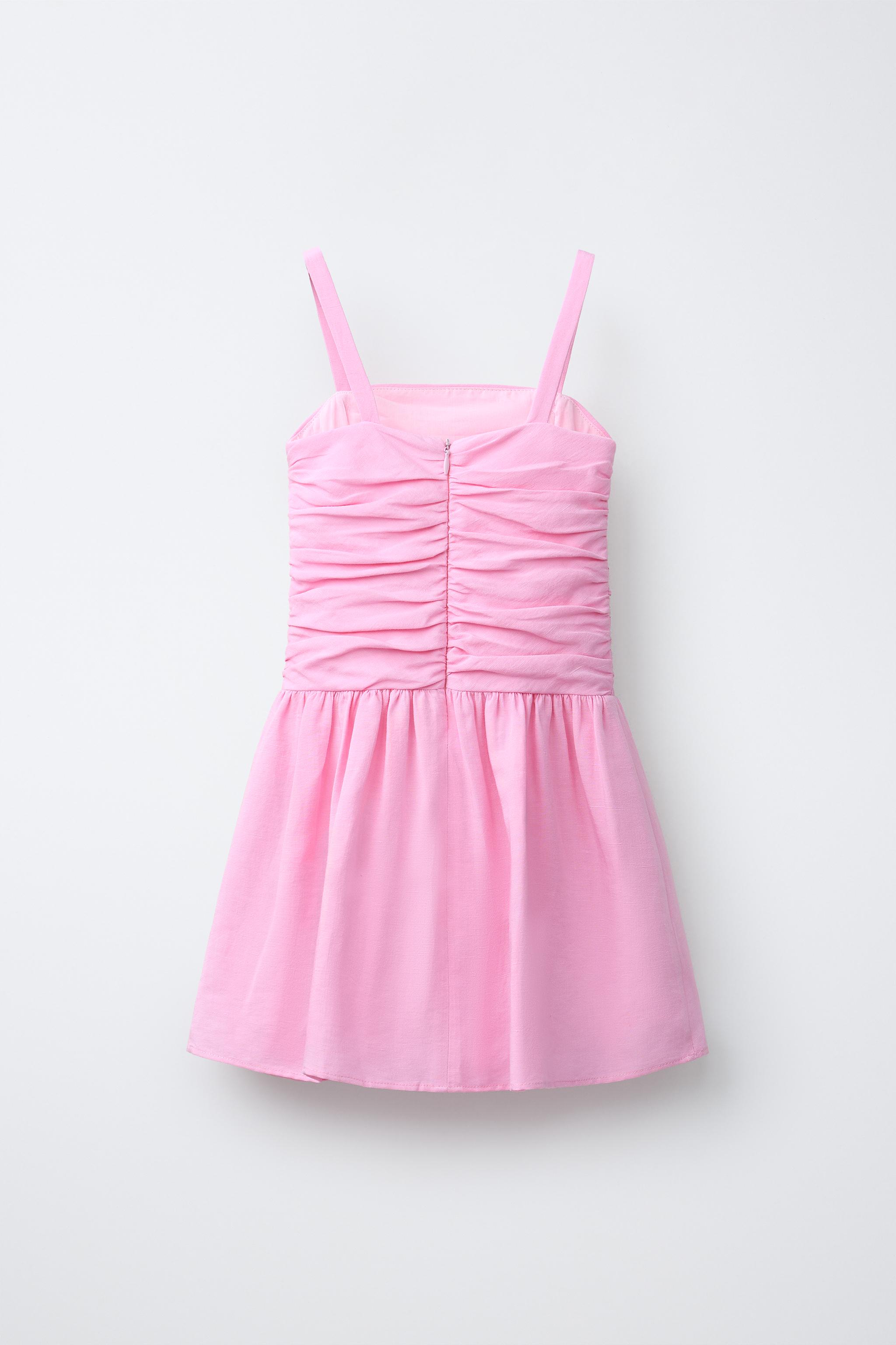 DRAPED LINEN DRESS
